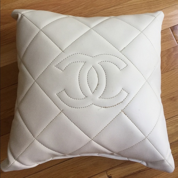 white chanel pillow